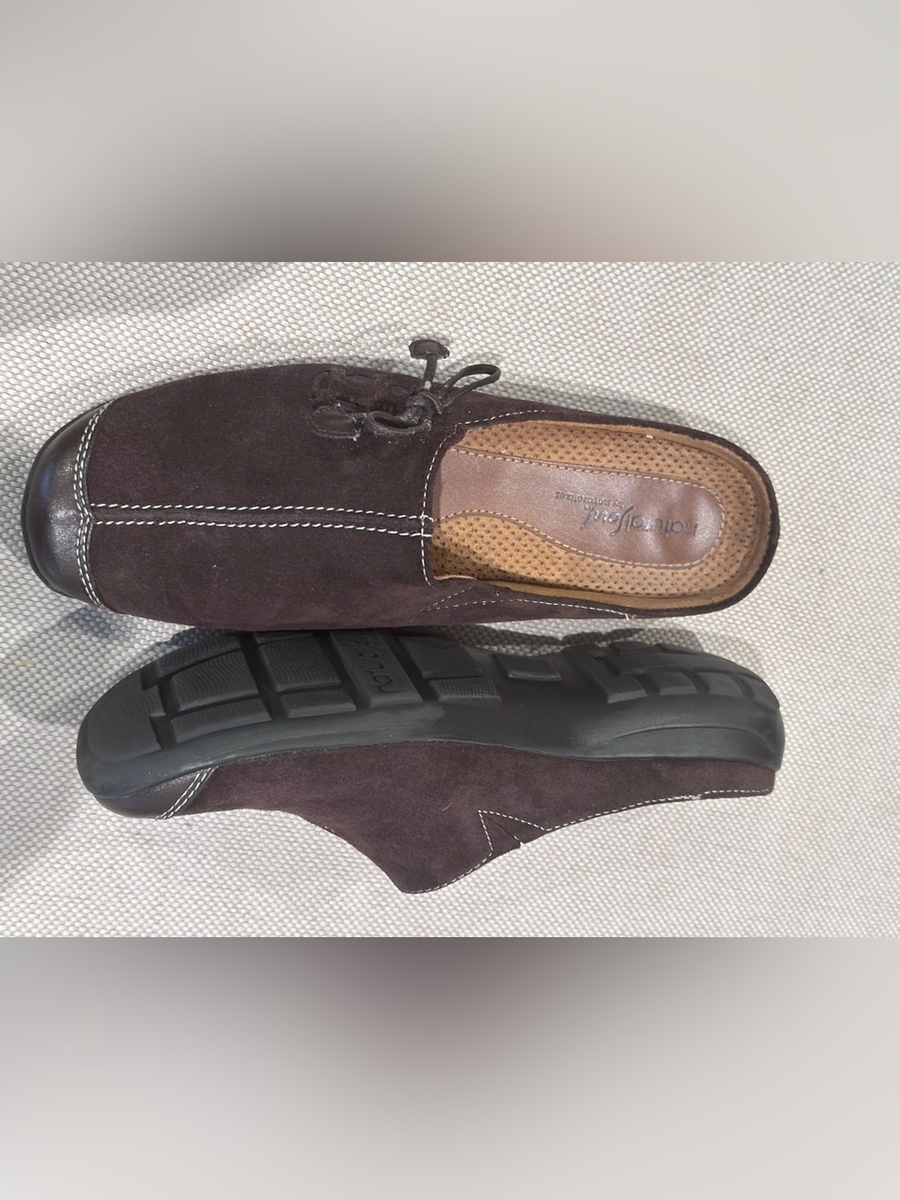 NATURAL SOUL size 8.5 Naturalizer Suede Brown Slip-On Leather Comfort Loafer NEW - Picture 6 of 9